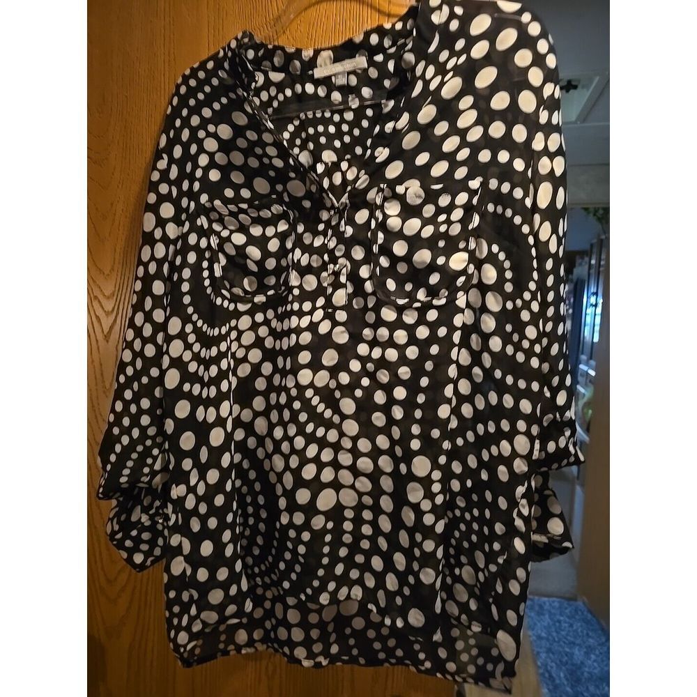 NY Collection Woman Tunic Xl Black White